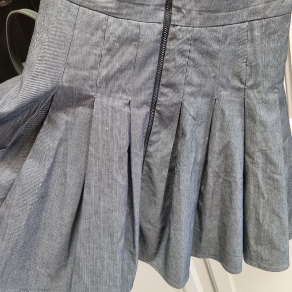 Y2K A/X Armani Exchange Fit&Flare Micro Striped Pleated Mini Dress size 2 - Picture 3 of 7